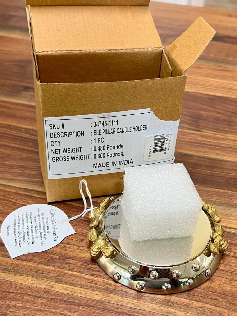 Retired MacKenzie-Childs BEE Pillar Candle Holder